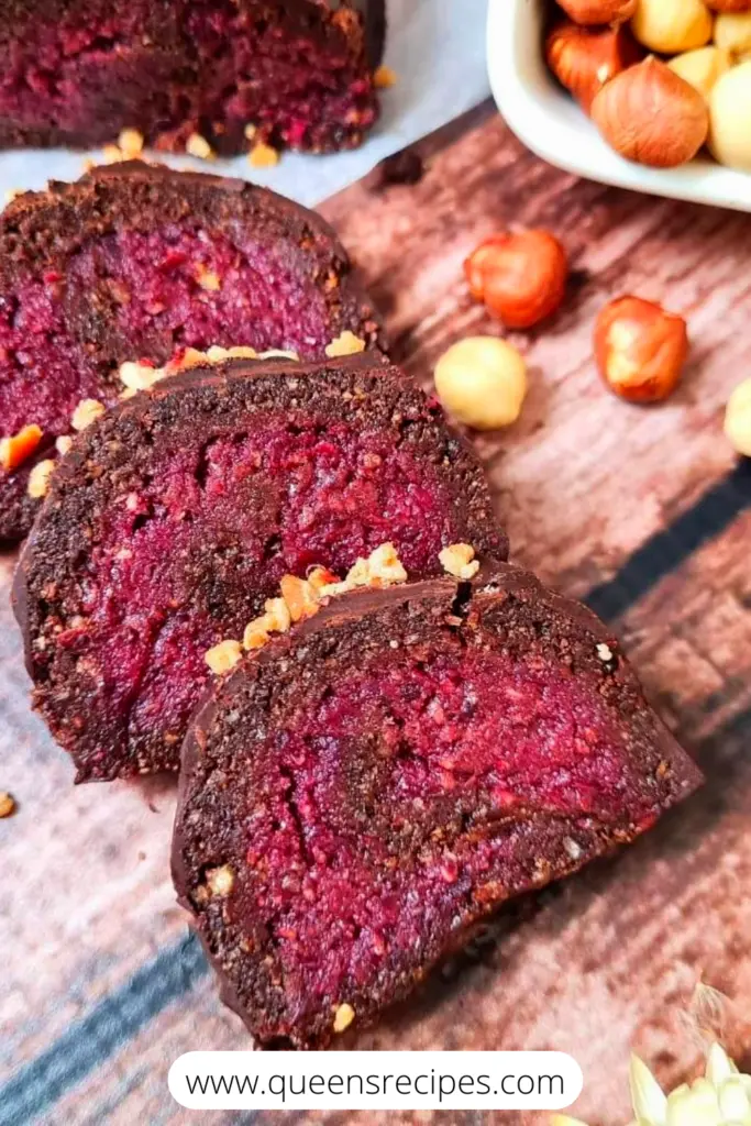 Chocolate Roll Cake with Cherries and Hazelnuts