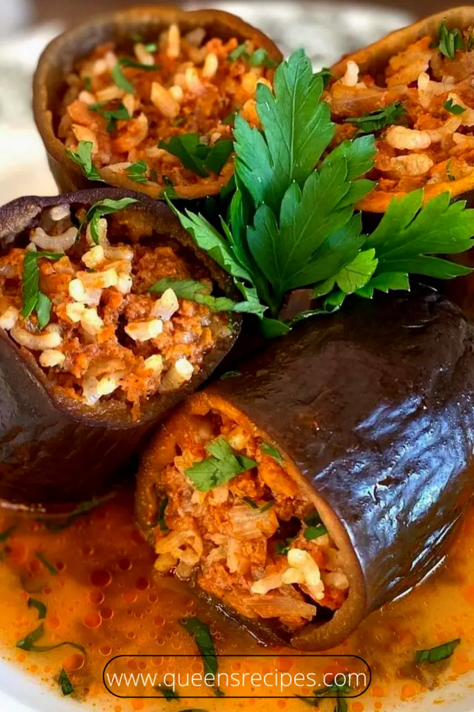 Fresh Eggplant Stuffed with Rice