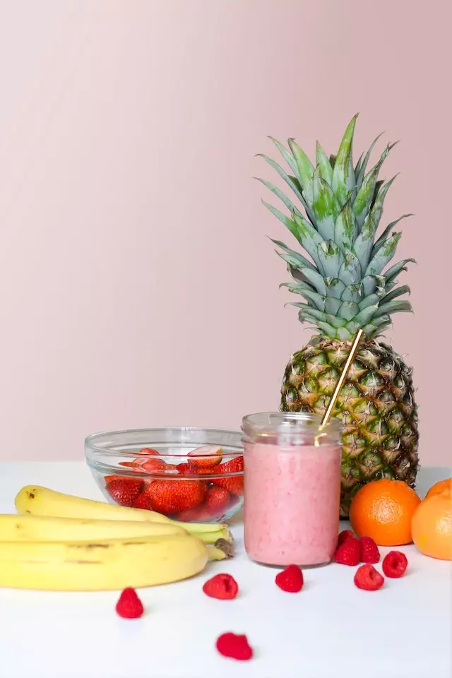 smoothie and fruits