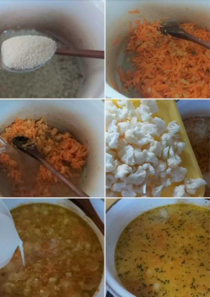 Cauliflower and Carrot Soup step by step