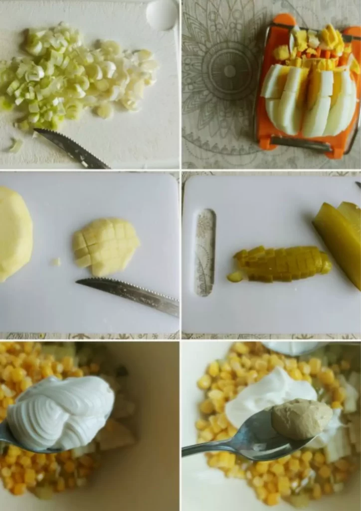 leek salad step by step preparation 