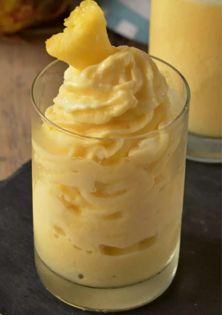 Pineapple ice cream in a glass (Dole Whip)