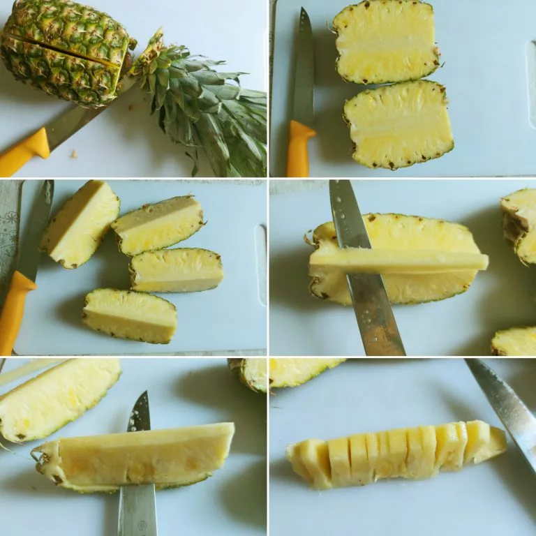 Pineapple Lemonade cutting steps