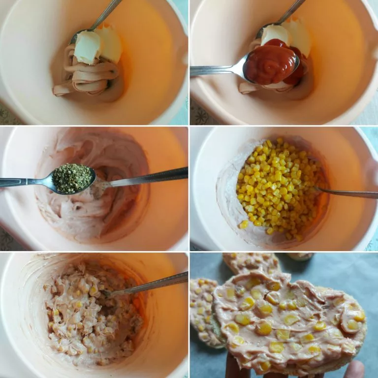 Warm Sandwiches with Corn peparation images