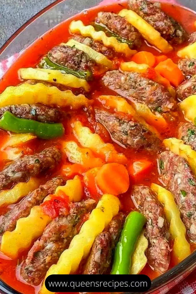 Baked Meatballs with Potato Arrangements