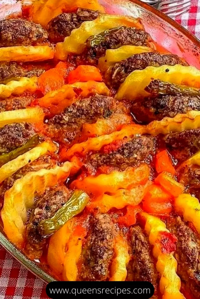 Baked Meatballs with Potato Arrangements